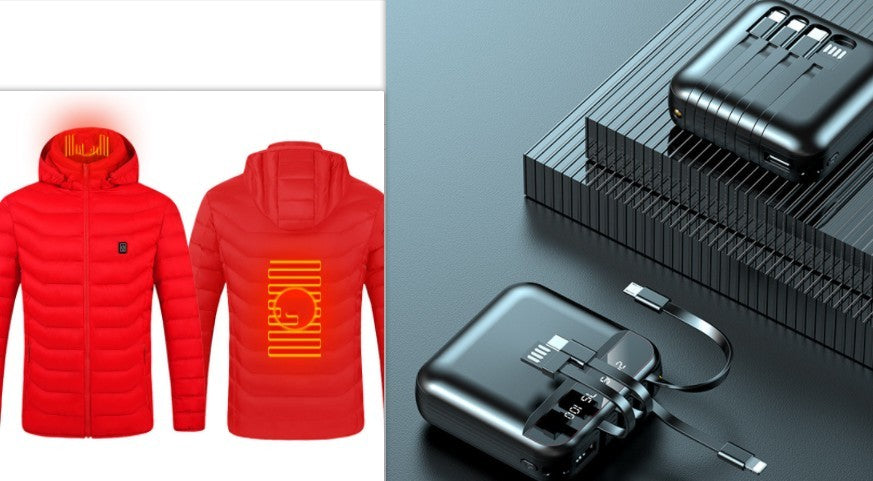 New Heated Jacket Coat USB Electric Jacket Cotton Coat Heater Thermal Clothing Heating Vest Men's Clothes Winter