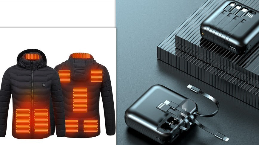 New Heated Jacket Coat USB Electric Jacket Cotton Coat Heater Thermal Clothing Heating Vest Men's Clothes Winter
